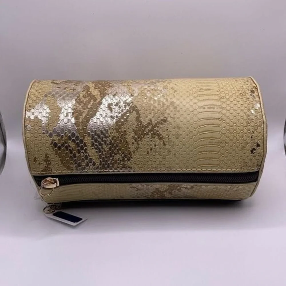 NWT Simply Southern Small Round‎ Snakeskin Cosmetic Bag